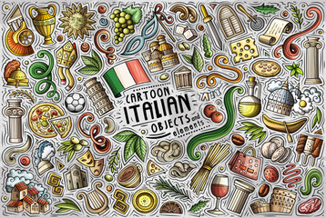 Set of Italy traditional symbols and objects - obrazy, fototapety, plakaty