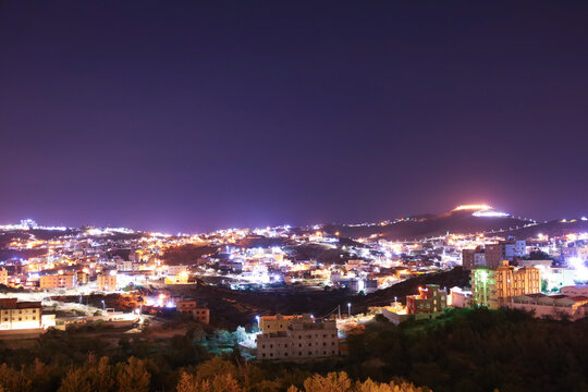 Al baha city at night - Aseer Province  Saudi Arabia 
