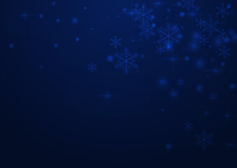 Shiny Snow Vector Blue Background. Silver Magic