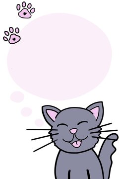 happy and love kitten template with speech bubble 