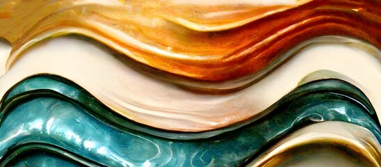 Abstract ceramic motif. colorful wave background. Antique metallic color combination