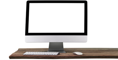 Digital modern computer with a blank screen, Office Concept