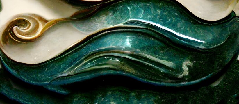 Abstract ceramic motif. colorful wave background. Antique metallic color combination