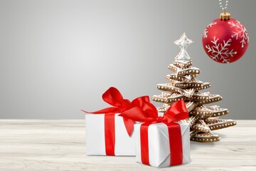 Christmas Gift box and decorations for holiday