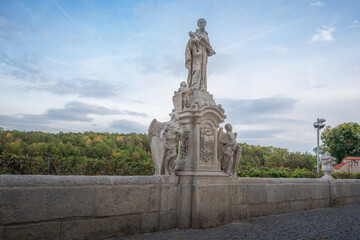 Fototapeta na wymiar St. Aloysius Gonzaga Statue at Barborska Street - Kutna Hora, Czech Republic