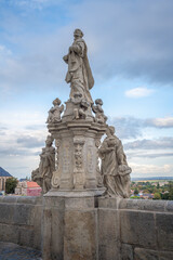Fototapeta na wymiar St. Ignatius of Loyola Statue at Barborska Street - Kutna Hora, Czech Republic