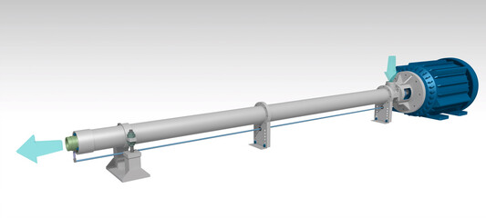 Multi stage high pressure pump 3D illustration