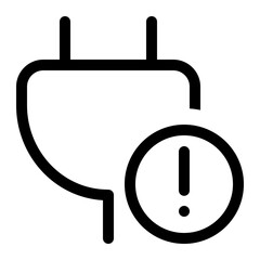 electric plug exclamation mark icon