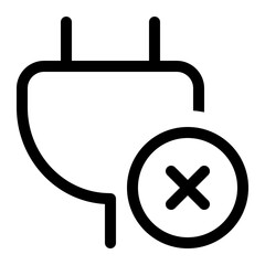 electric plug circle cross icon