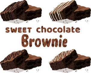 vector chocolate brownies - obrazy, fototapety, plakaty