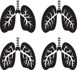 vector set of human lungs