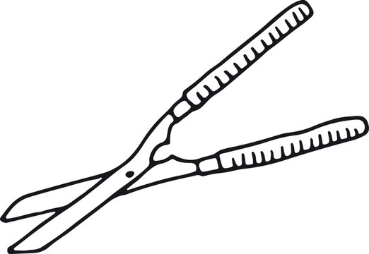 black and white garden shears clip art preview
