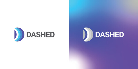 Letter D Simple Logo With Gradient