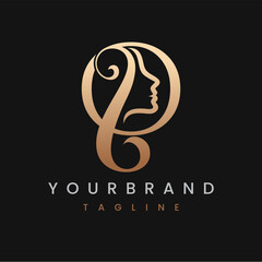 Classic Letter Q Beauty Women Face Logo