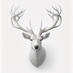 Naklejka premium 3d illustration antler deer head statue isolated