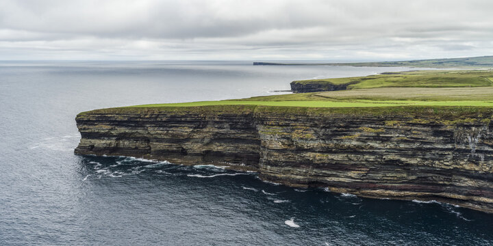 Cliffs along the coastline of County Mayo; Killala, County Mayo, Ireland