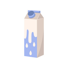 Milk in a carton enriched with vitamin D vector illustration. Source of vitamin D, milk isolated on white background. Nutrition, health, diet concept