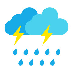 Rain Storm Flat Icon