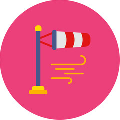 Wind Direction Multicolor Circle Flat Icon