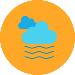 Fog Multicolor Circle Flat Icon