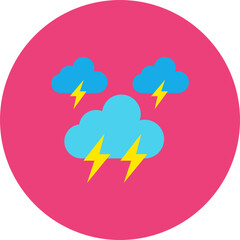 Lightning Multicolor Circle Flat Icon