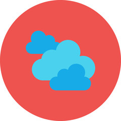Clouds Multicolor Circle Flat Icon