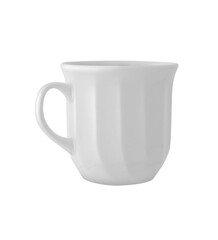 White teacup close up isolated on a transparent background