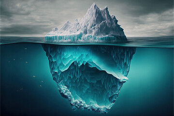 double iceberg submerged in water