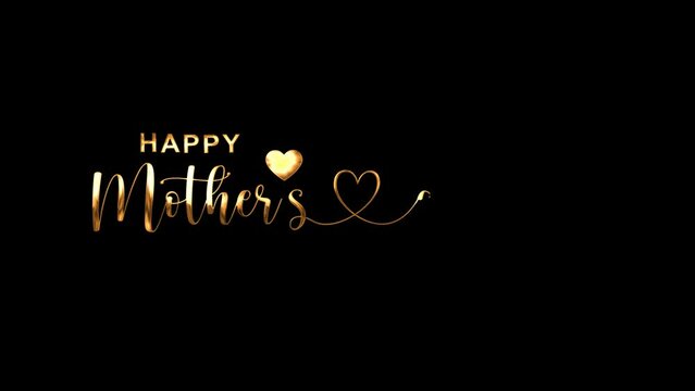 Happy Mother's Day Animation with Golden Text