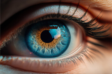 Fototapeta na wymiar Close-up menschliches Auge, Generative AI 