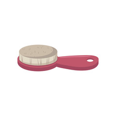 Grooming brush for pets vector illustration. Item for pet store, brush for pets isolated on white background. Domestic animals concept