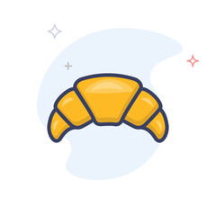 Croissant vector icon. French Croissant outline vector illustration. 
