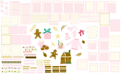 Pink Christmas Planner Sticker Set