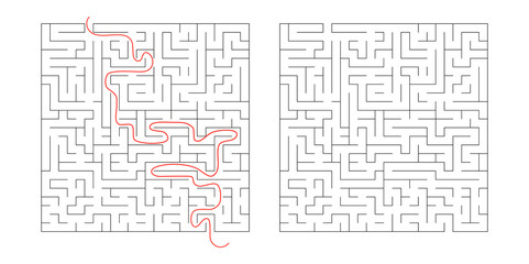 Square maze for kids. Simple puzzle: 