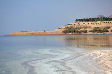 Dead Sea, full of salt in Jordan