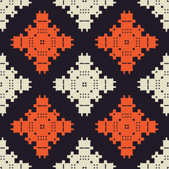 Seamless pattern with ethnic geometric ornament.