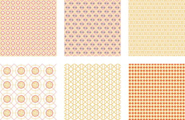Set of Traditional Seamless Pattern Design for Interior Fabric Fashion Business