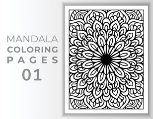 Mandala Coloring Pages Pattern Art For KDP Interior, Adult Mandala Coloring Pages