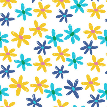 Cute illusion floral seamless pattern of flowers.