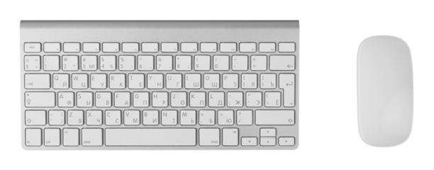 White typical Keyboard of a wireless computer