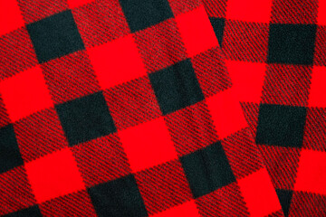 Pants with a Christmas red and black pattern