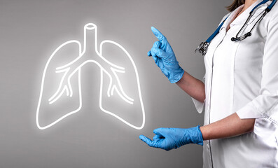 Lungs health, pulmonology concept. Pulmonary diseases, pneumonia, asthma, tuberculosis. Respiratory...