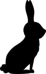 Rabbit silhouette in black.