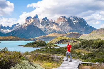 Foto op Plexiglas Cuernos del Paine geweldig landschap van nationaal park torres del paine, chili
