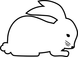 Rabbit drawing in black.