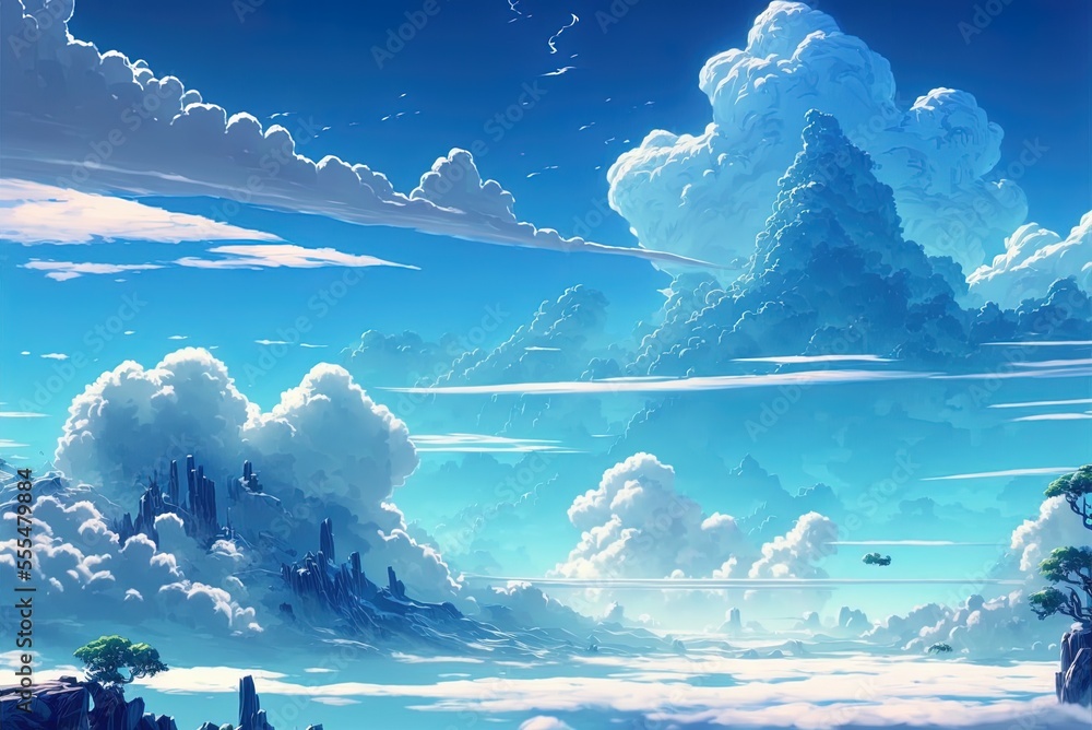 Aufkleber the sea of clouds. true blue sky as a backdrop. to provide a visual representation of an idea. true-