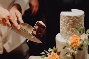 Découpe du wedding cake