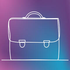 briefcase sketch continuous line drawing, vector