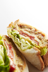 sandwich with ham and vegetables