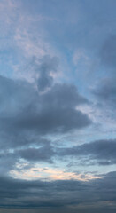 Naklejka na ściany i meble Fantastic soft thunderclouds, sky panorama